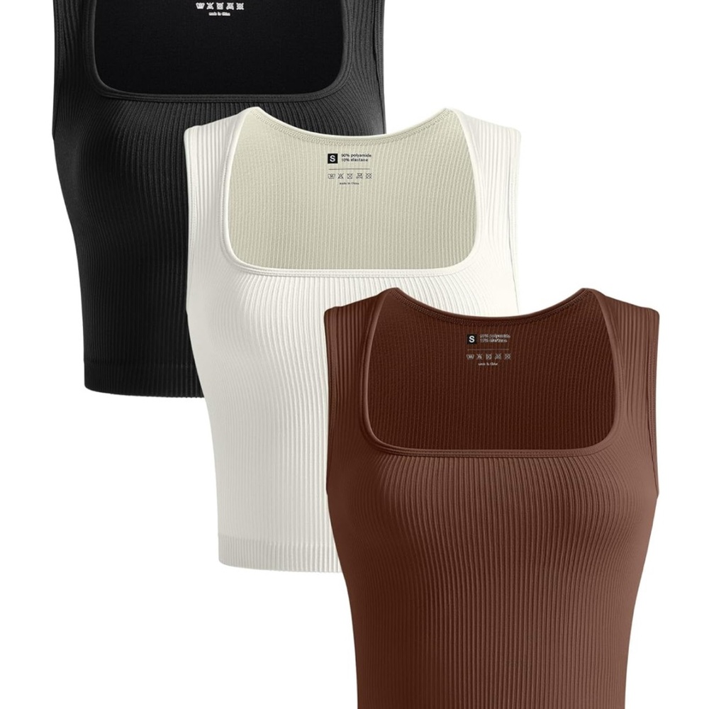 Women's Ribbed Crop Tank Top - Choose Black, White, or Brown